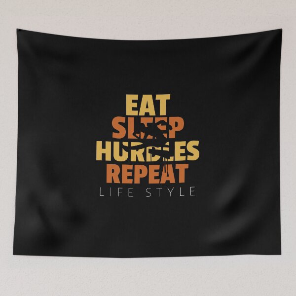 Artikelvorschau, Eat Sleep Hurdles Repeat, lustiges Geschenk für Hürdenliebhaber. entworfen und verkauft von PrettyAmazing.