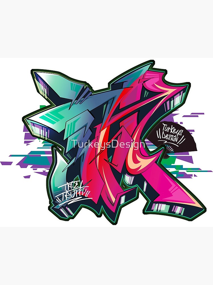 アート・デザイン・音楽 IMAGICA SACREEN GRAFFITI BY WADA MAKOTO Japanese Kanji Graffiti MAKOTO ( Green Pink)