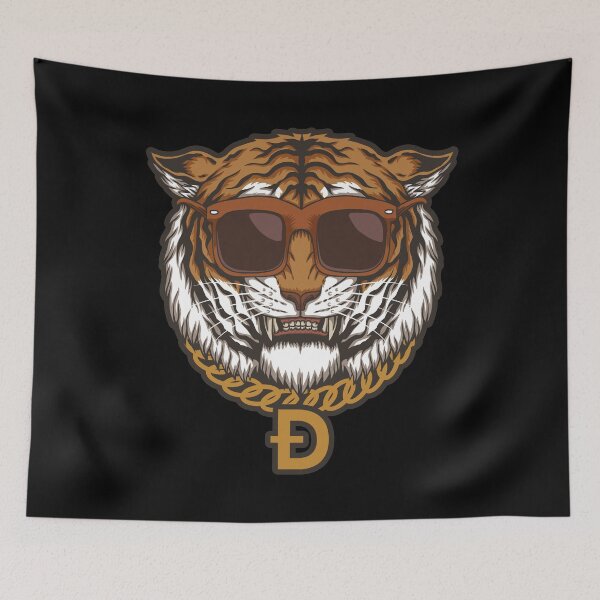 Item preview, Funny Gangster Tiger with Dogecoin Gold Chain in Sunglasses designed and sold by SoloTravelerSt.