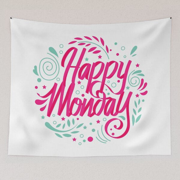 Item preview, Happy Monday with Leaf Swirls designed and sold by ReesDesigns.