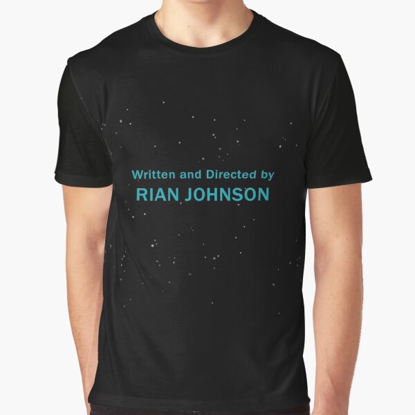 Vista previa del artículo con la obra «Escrito y dirigido por Rian Johnson - Diseño personalizado Créditos SW TLJ», diseñado y vendido por Rebel Scum.