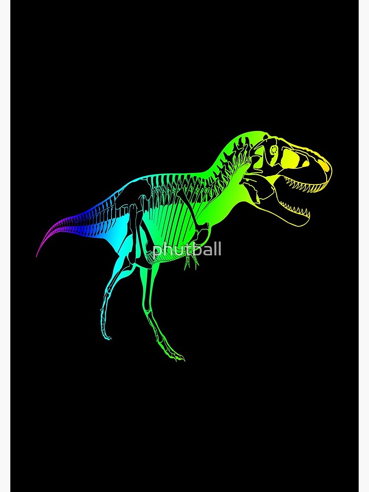 "Tyrannosaurus Rex TRex Rainbow dinosaur Xray" Spiral Notebook for
