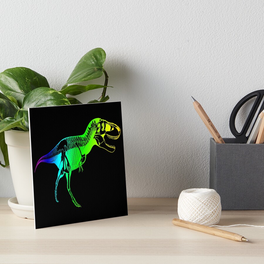 "Tyrannosaurus Rex TRex Rainbow dinosaur Xray" Art Board Print by