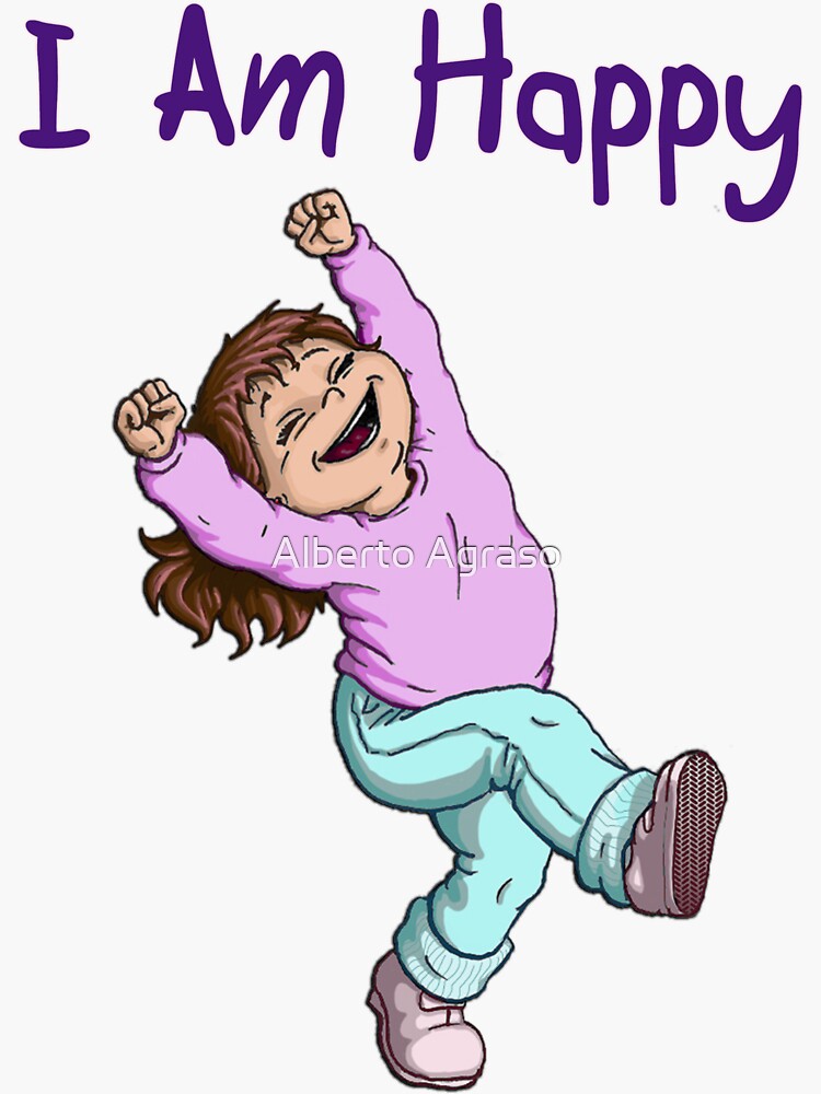 i-am-happy-sticker-by-albertoagraso-redbubble