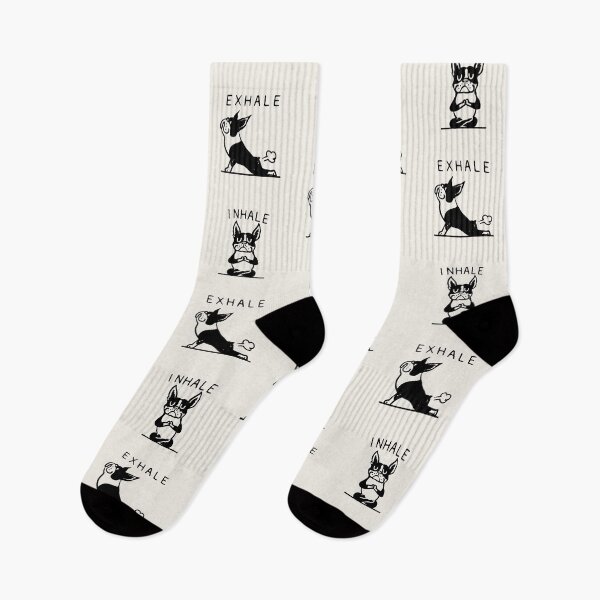 Aperçu de l'œuvre Inspirez Expirez Boston Terrier créée et vendue par Huebucket.