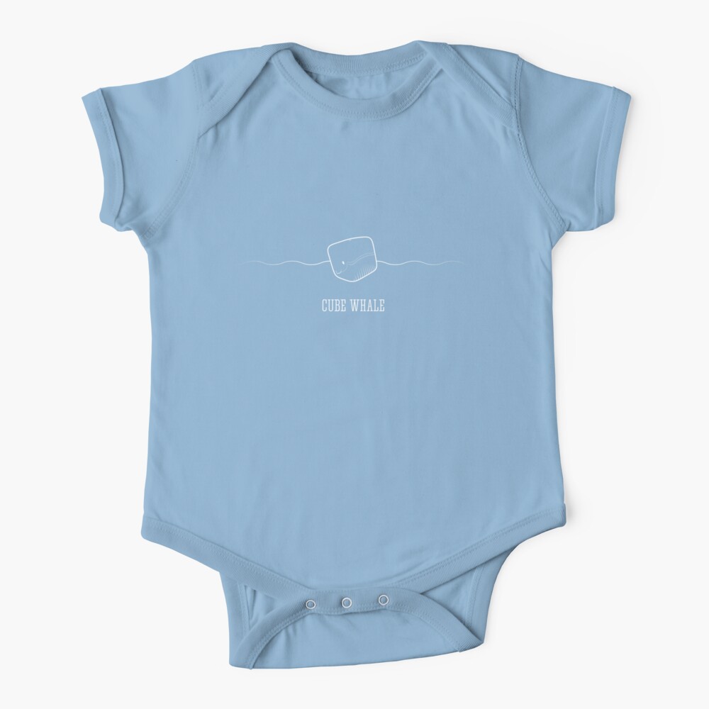 Cube Whale (outline) Baby One-Piece