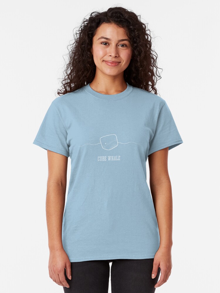 Alternate view of Cube Whale (outline) Classic T-Shirt