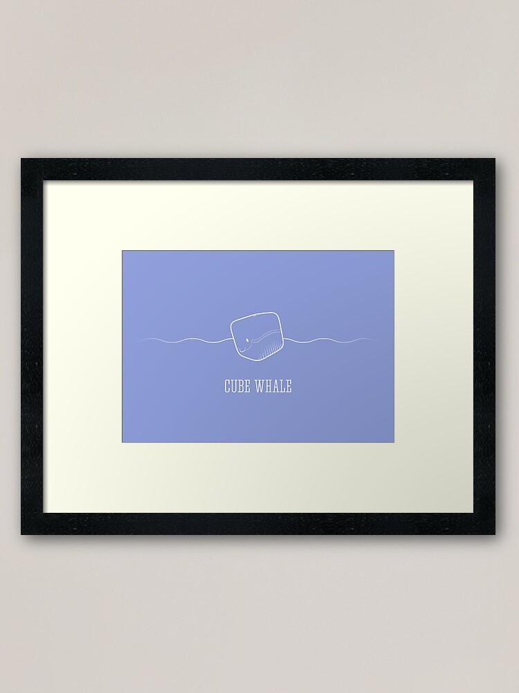 Alternate view of Cube Whale (outline) Framed Art Print