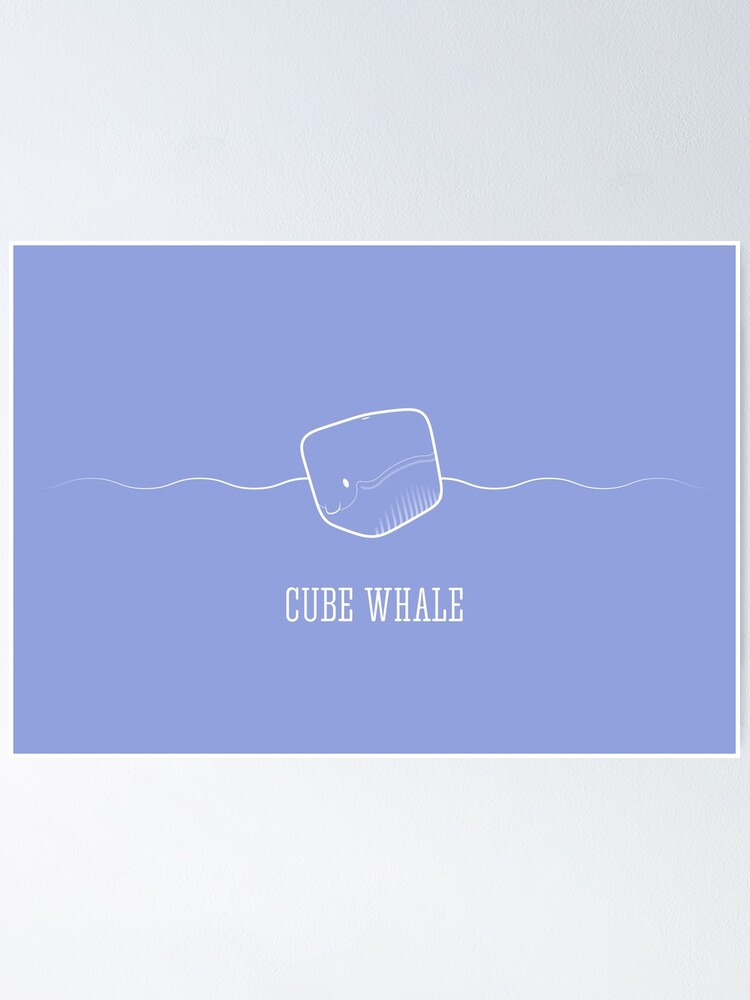 Alternate view of Cube Whale (outline) Poster