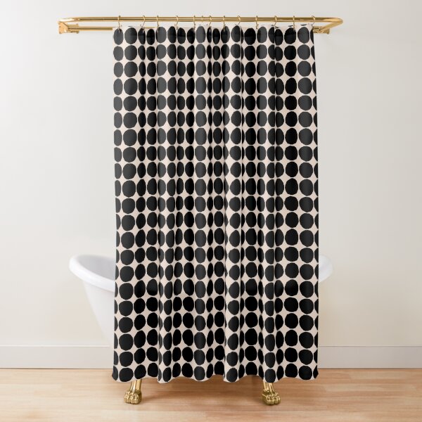 Mid Century Modern Black and Ivory Shower Curtain