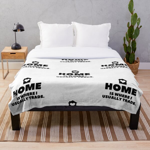 Aperçu de l'œuvre La maison est l'endroit où j'échange habituellement (blanc) créée et vendue par TraderShirts.