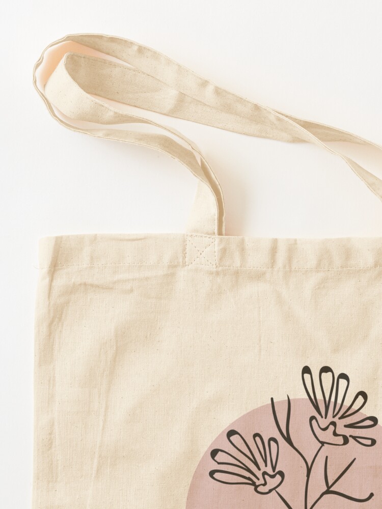 MINIMALISTIC FLOWER EMBROIDERED TOTE BAG