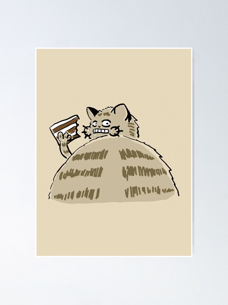 cat eating Poster for Sale by Ignacioosj
