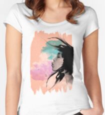 Psychedelic Blow Japanese Girl Dream Women's Fitted Scoop T-Shirt