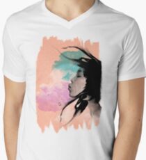 Psychedelic Blow Japanese Girl Dream Men's V-Neck T-Shirt