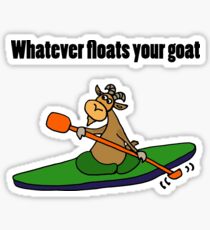 Cool Funny Kayaking Goat Sticker