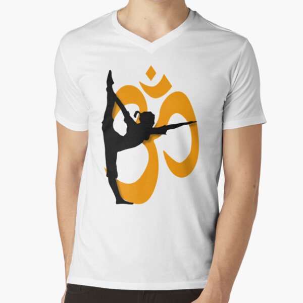 Yoga Pose with Om Background Yoga T-Shirt Poster for Sale by deepakrode7