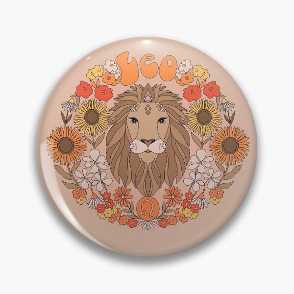 Item preview, Leo retro florals zodiac sign print designed and sold by Andrea Leiner.