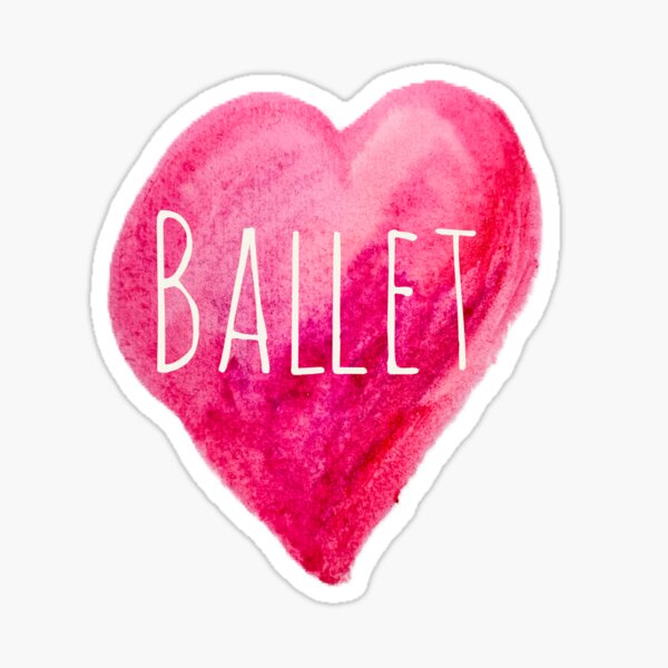 Item preview, Pink watercolor ballet heart designed and sold by Yviemakes.