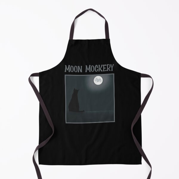 Item preview, Mouse in the Moon Mocks Cat Sitting on a Fence - cute cat cartoon designed and sold by Crystal Raymond.