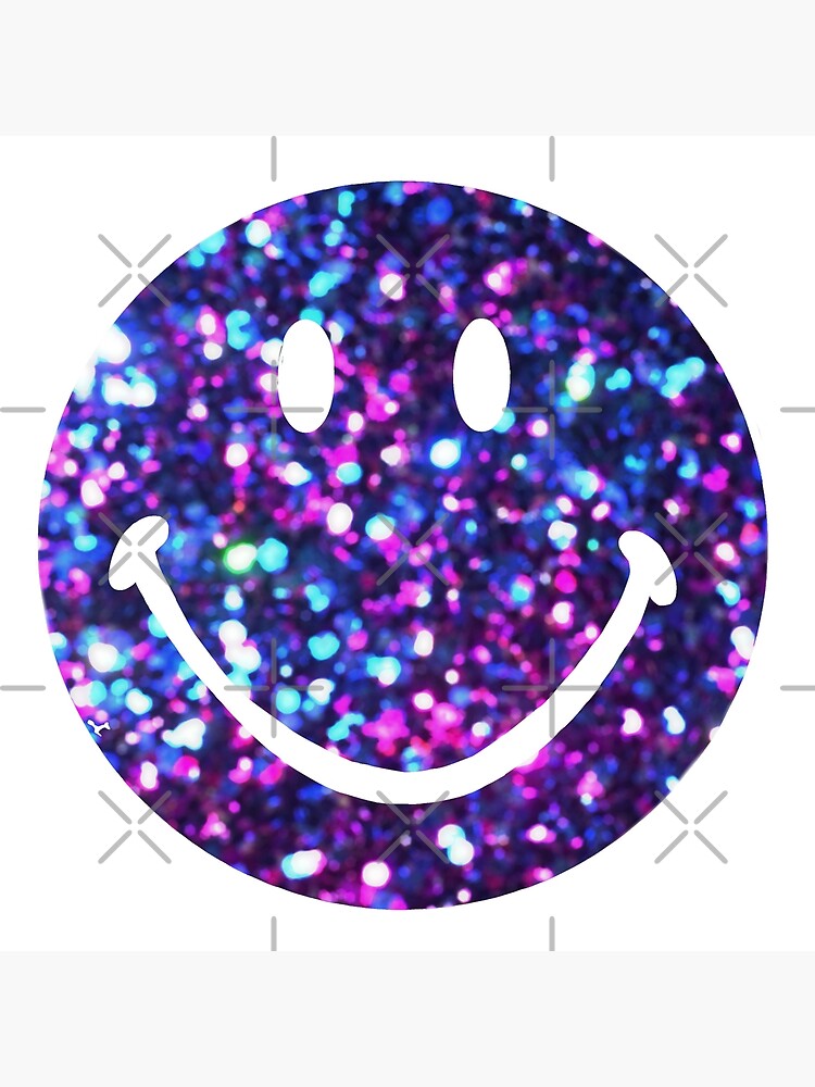 Sparkly Smiley Face Sticker Poster For Sale By Stickersxbecca