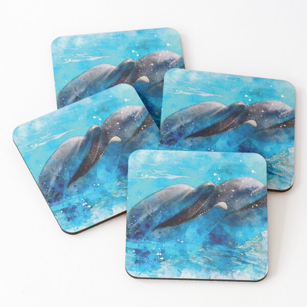 Item preview, A Dolphin portrait digital watercolour effect designed and sold by Gerald Waters.
