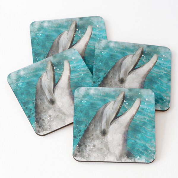 Item preview, Dolphin portrait digital watercolour effect designed and sold by Gerald Waters.