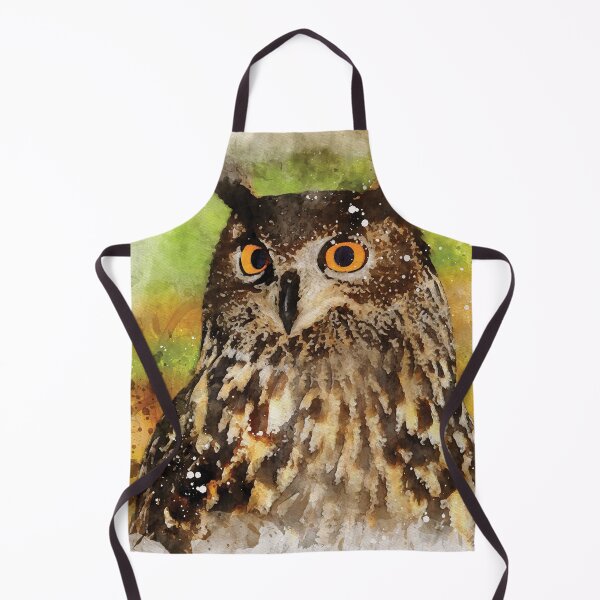 Item preview, An European eagle owl watercolour digital portrait designed and sold by Gerald Waters.