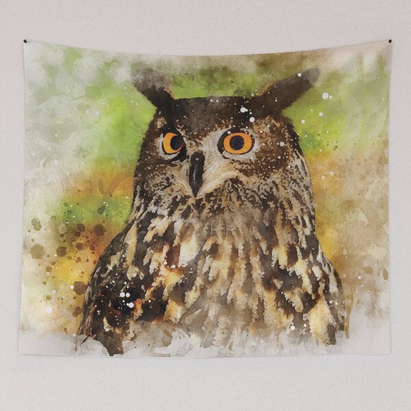 Item preview, An European eagle owl watercolour digital portrait designed and sold by Gerald Waters.