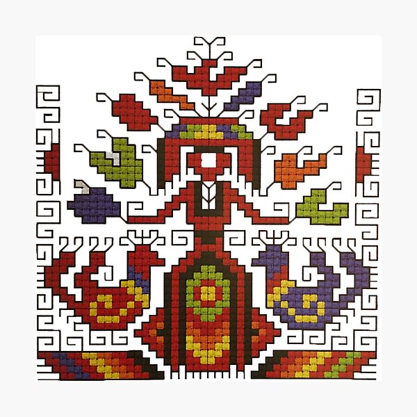 Item preview, Girl with bird - Bulgarian embroidery designed and sold by Parvoleta.