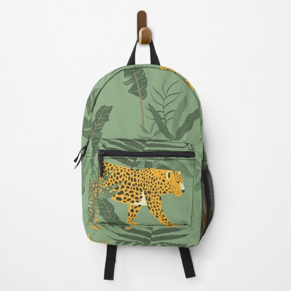 Item preview, Abstract Jungle Pattern with Tropical Pastel Green Colors Leaves and Wild Animals. designed and sold by digoarpi.