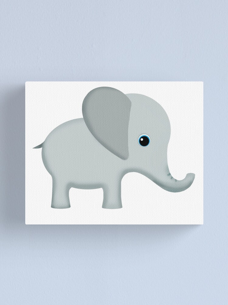 Blue Gray Elephant Wall Decor, Elephant Print, Canvas Print