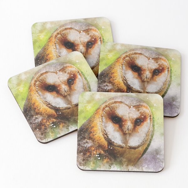 Item preview, A Barn owl watercolour digital portrait designed and sold by Gerald Waters.