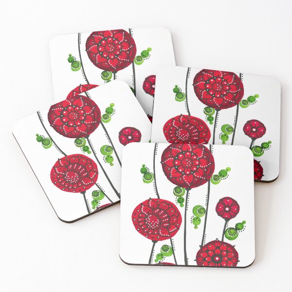 Item preview, Lollipop Red Flowers designed and sold by Kelly Ryan Rhoades.