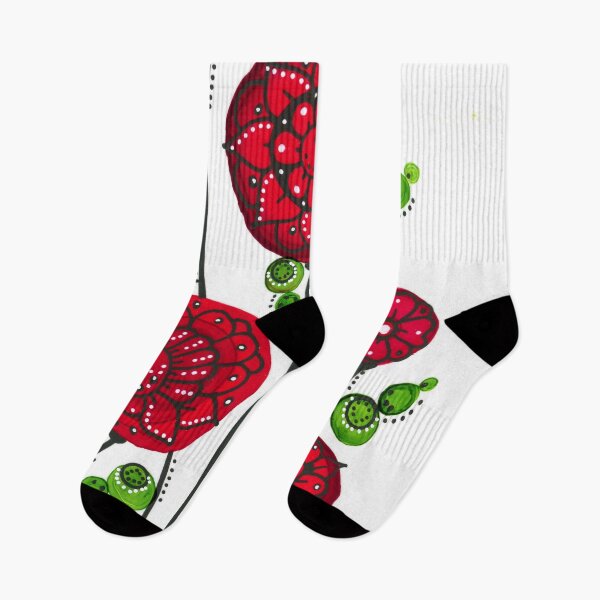 Item preview, Lollipop Red Flowers designed and sold by Kelly Ryan Rhoades.