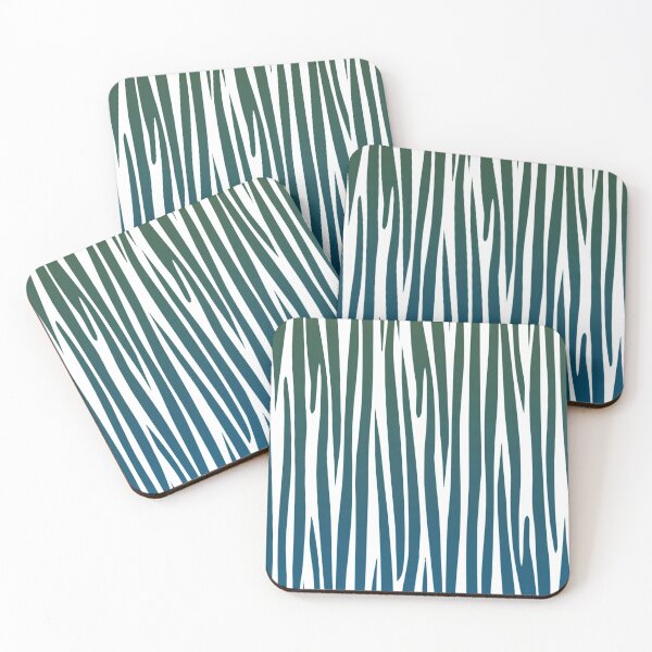 Item preview, Gradient Zebra Stripes teal blue gradient  designed and sold by Violet Treasures.
