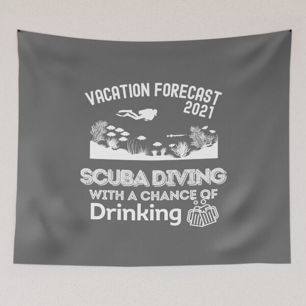Item preview, Vacation Forecast 2021 Scuba Diving With A Chance Of Drinking designed and sold by StudioAquaLumos.