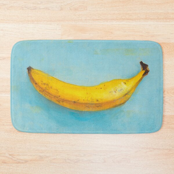 Item preview, Banana on Blue background oil painting designed and sold by Wendy Bazuta.