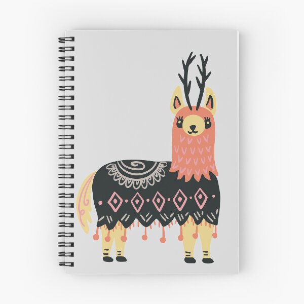 Item preview, cute pink and black llama alpaca with patterns designed and sold by The Red Shop.