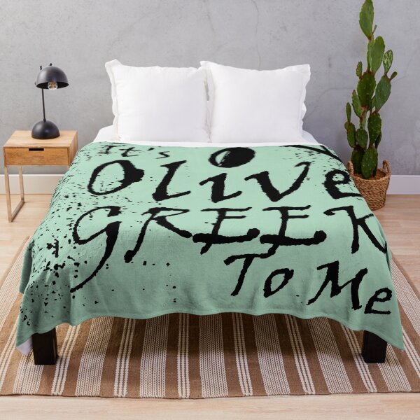 Item preview, It's All Greek To Me Olive Pun Linocut Stamp designed and sold by Punderstandable.