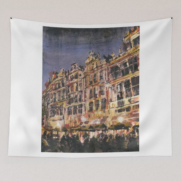 Item preview, Brussels Grand Place market square art designed and sold by rfoxphoto.