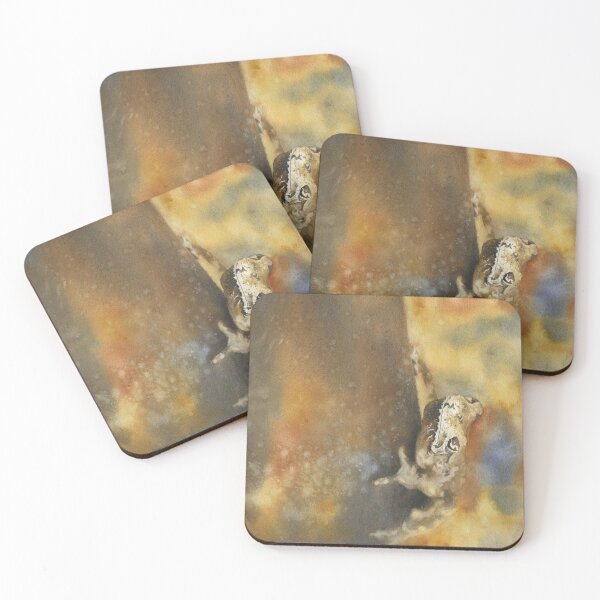 Item preview, Tree frog artwork.  Watercolor painting of tree frog yellow brown watercolor amphibian decor designed and sold by rfoxphoto.