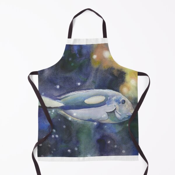 Item preview, Blue tang fish swimming in ocean. Watercolor painting fish decor ocean artwork designed and sold by rfoxphoto.