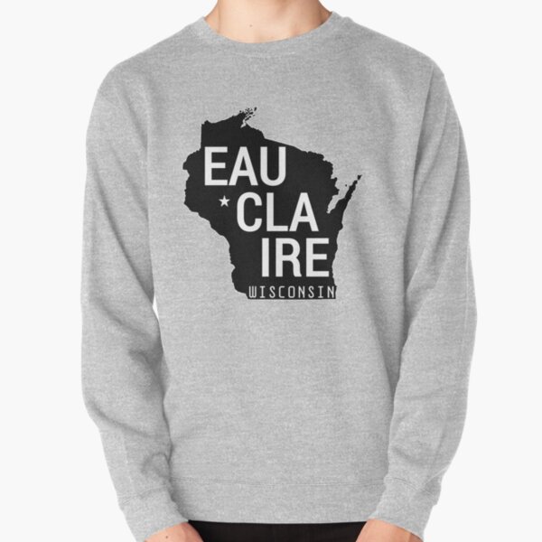 Eau Claire Wisconsin WI Vintage Sports Design Navy Print Sweatshirt
