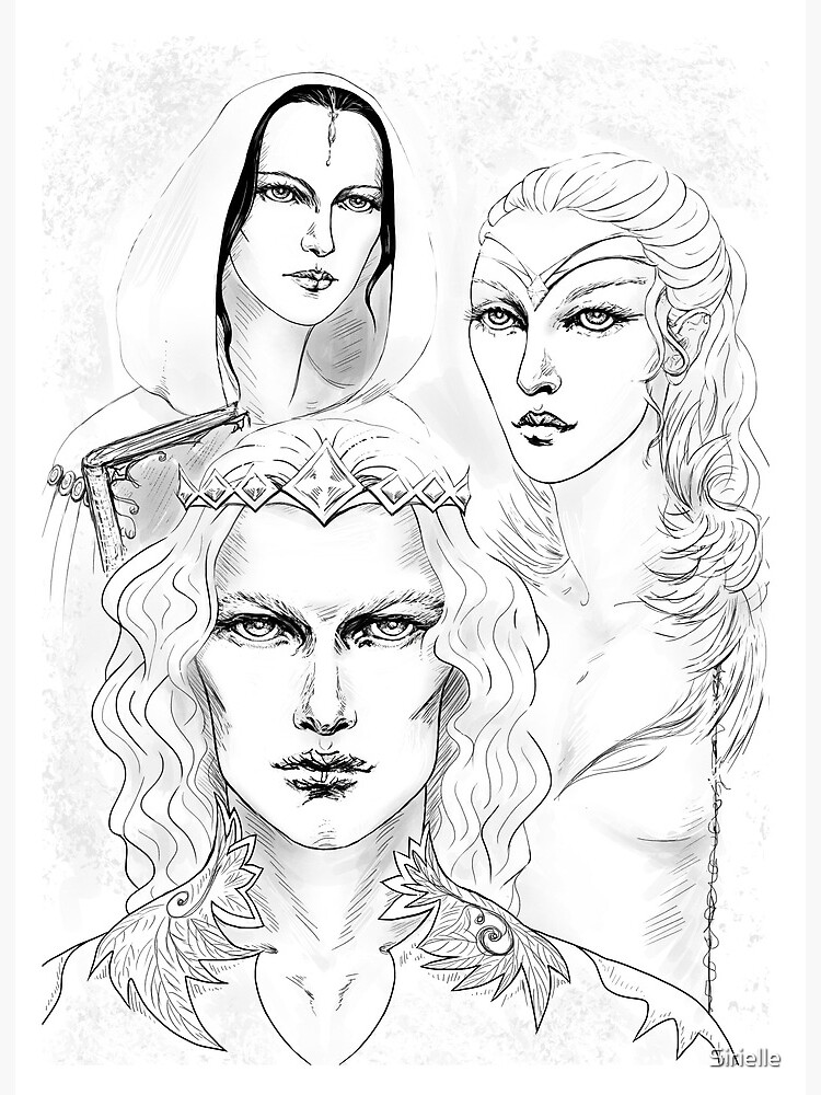 Thumbnail 2 of 2, Art Board Print, Finarfin, with Idril and Anaire designed and sold by Sirielle.