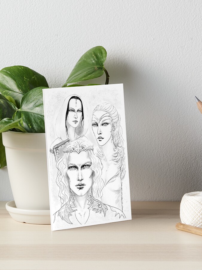 Thumbnail 1 of 2, Art Board Print, Finarfin, with Idril and Anaire designed and sold by Sirielle.