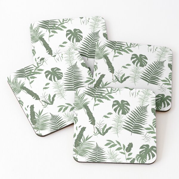Item preview, Abstract Jungle Pattern with Tropical Pastel Green Colors Leaves.  designed and sold by digoarpi.