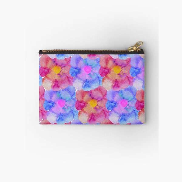 Item preview, Artsy Pink Blue and Purple Watercolor Flowers designed and sold by Blkstrawberry.