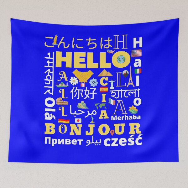 Item preview, Hello word in different languages designed and sold by HappinessWorld.