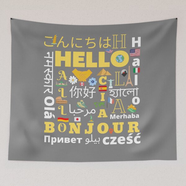 Item preview, Hello word in different languages designed and sold by HappinessWorld.